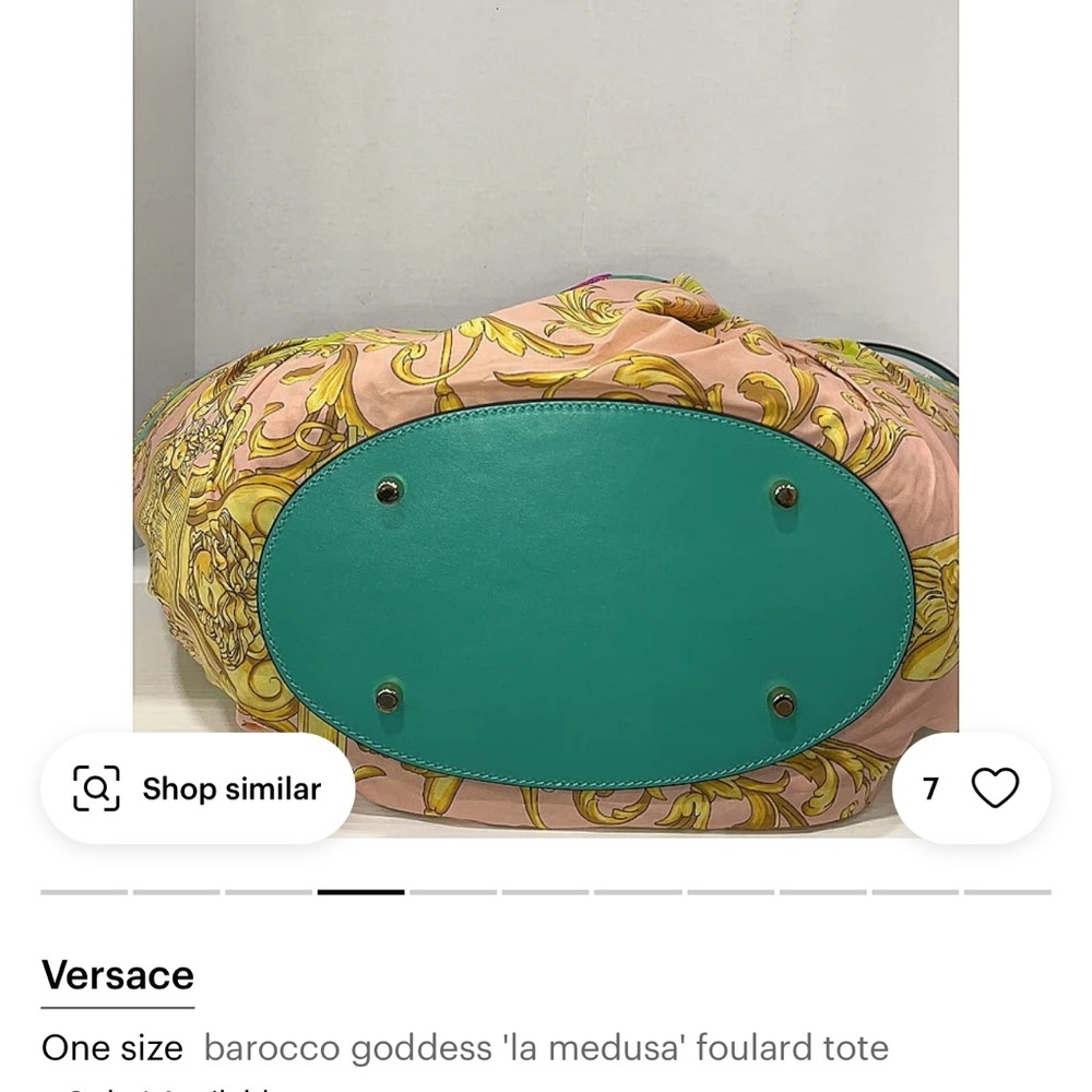 Versace Pink and Green Tote Bag - Picture 4 of 11